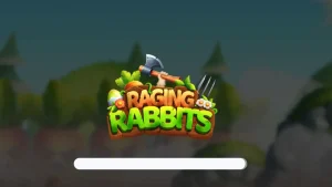 Visual pertempuran kartun kelinci dalam slot Raging Rabbits
