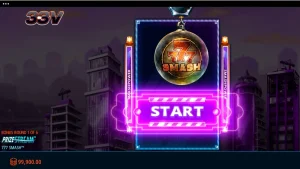 Tampilan visual slot 777 Smash dengan latar belakang lokasi konstruksi industrial yang kelam.